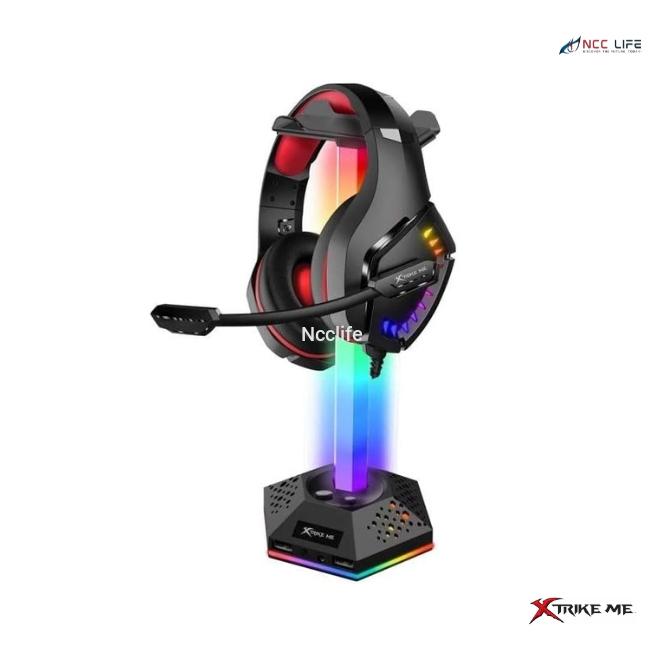 Xtrike Me HT03 RGB Headset Stand with 2 USB Ports