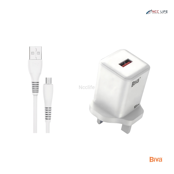 BIVA USB Charger 18W Quick Charge 3.0 for Micro – Model HC-019