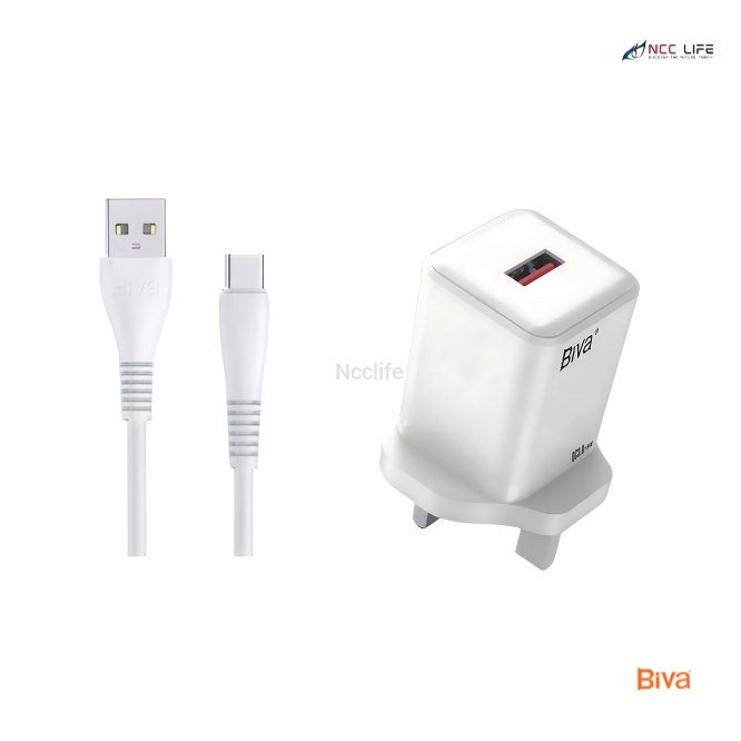 BIVA USB Charger 18W Quick Charge 3.0 for Type-C – Model HC-019