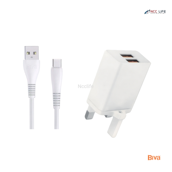 BIVA 2 USB Charger 2.4A for Type-C – Model HC-45