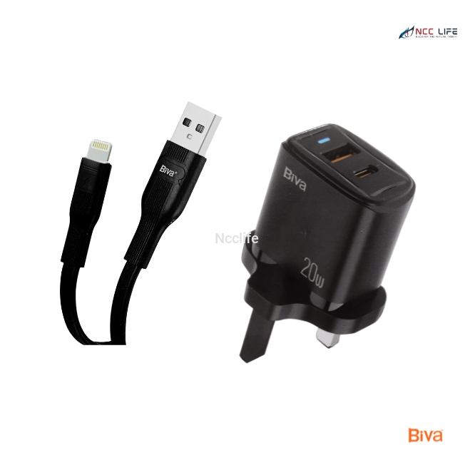 BIVA PD+QC3.0 Fast Charger 20W for Lightning – Model HC-33