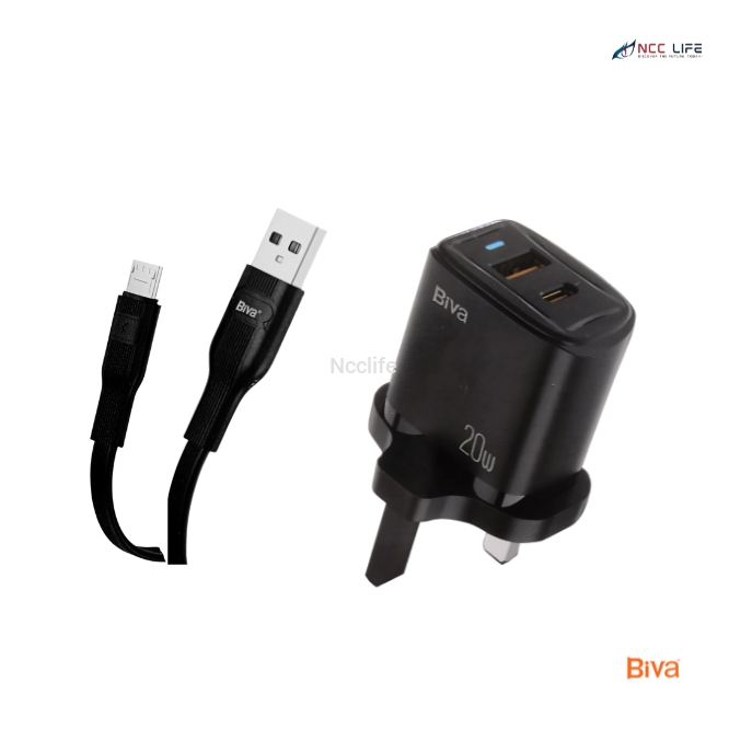 BIVA PD+QC3.0 Fast Charger 20W for Micro – Model HC-33