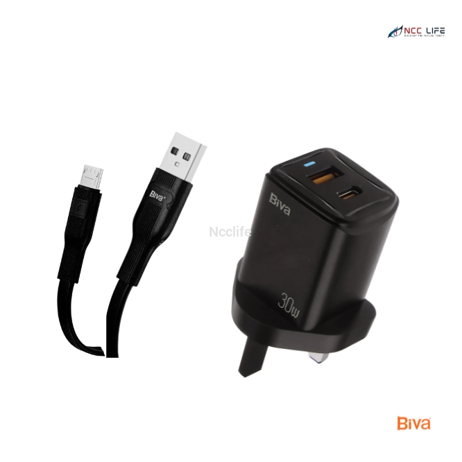 BIVA PD+QC3.0 Fast Charger for Micro – Model HC-34 (30W)