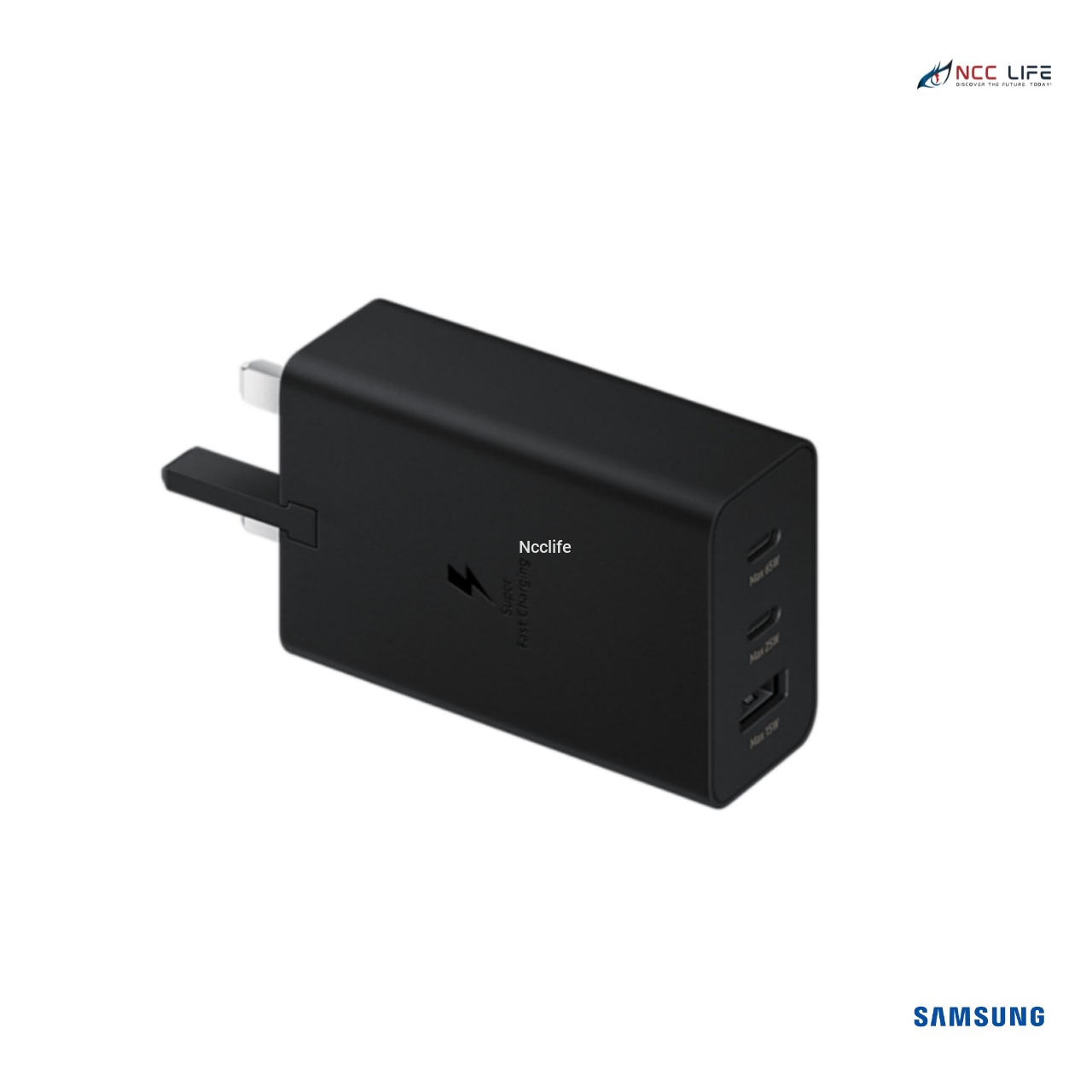 Samsung 65W Trio Charger Power Adapter with Type-C to Type-C Cable