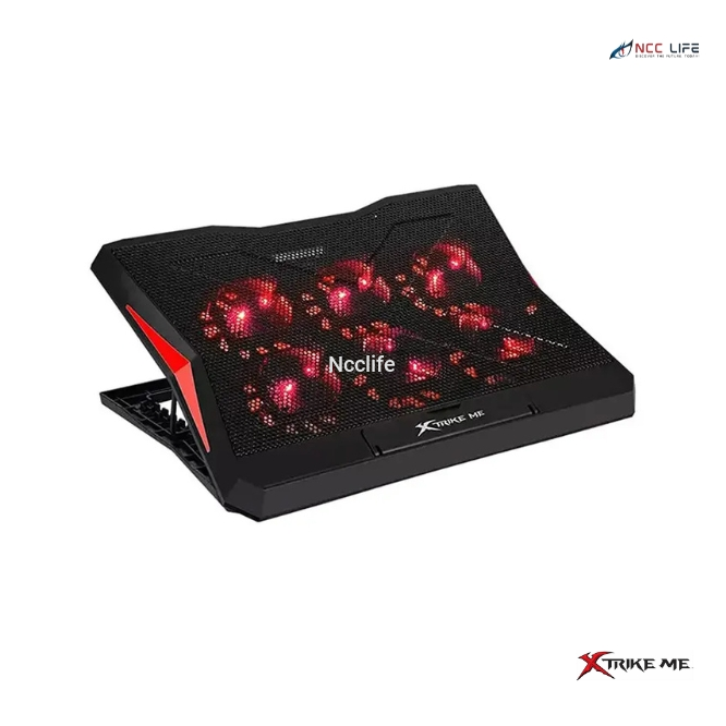 Xtrike Me FN-811 Adjustable Laptop Cooling Pad Stand with Red LED Backlight