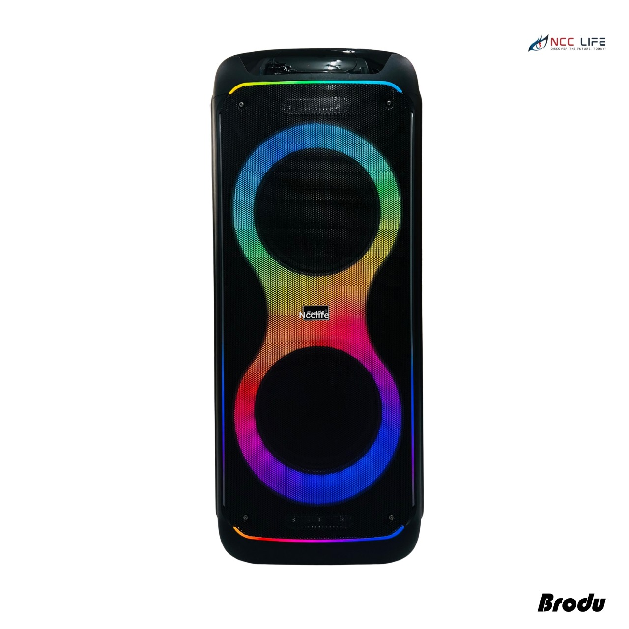 BTS-2096 Double 10-Inch Outdoor Portable Speaker – Colorful LED Party Speaker
